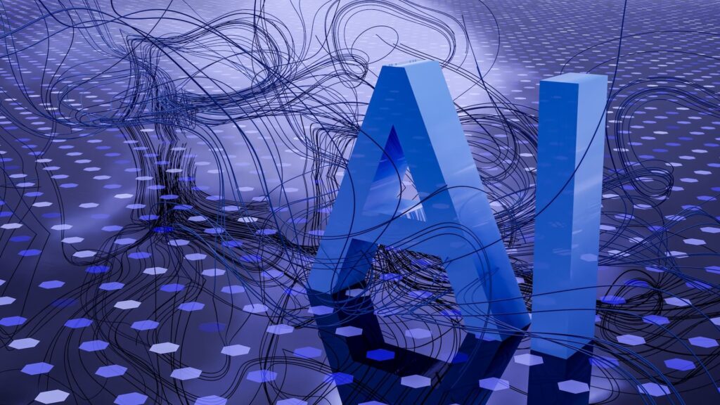 Abstract image with letters AI representing AI transformation